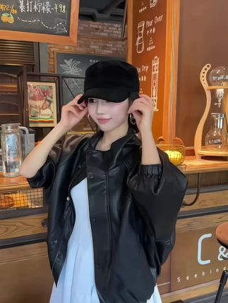#复古深棕麂皮绒平顶马术帽子#时尚洋气骑士帽#报童帽