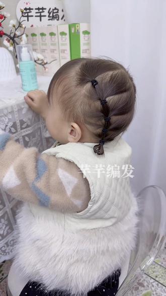 短发女宝拜年发型,简单又出片,不用复杂手法,五分钟扎出新年萌感#编发教程 #儿童编发 #新年发型不重样 #女宝短发造型