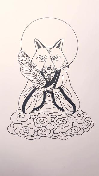 今天画一张狐仙。#绘画过程 #画渣日常