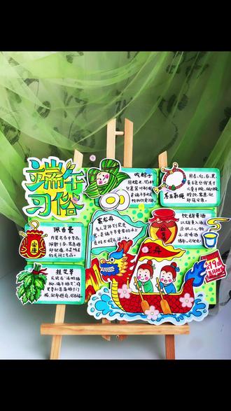端午习俗识字小报,手抄报#端午节习俗手抄报 #端午节手抄报 #端午节手工 #端午节习俗 #端午节绘画
