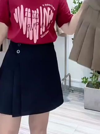 夏季大码春夏高腰黑色短裙显瘦半身裙百搭遮肉设计感防走光裙子