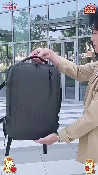 新款大容量牛津布双肩包男士防泼水时尚电脑包商务出行多功能背包#双肩包 #男士背包 #防泼水背包 #商务出行 #多功能背包