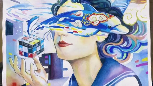 记录成长《逐梦新程》#未来AI #人与自然和谐共生绘画