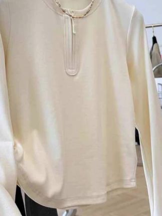 春秋季新品短款大码长袖半开领T恤女拉链韩系穿搭内搭显瘦上衣潮#打底衫 #面料柔软舒适 #洋气小衫