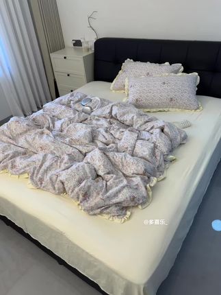 小碎花木耳边四件套~少女心满满~,#种草 #爱了爱了 #好物分享 #家纺床上用品 #床上用品