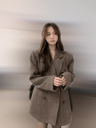 2025新款韩版宽松显瘦西装外套女美拉德穿搭呢子大衣