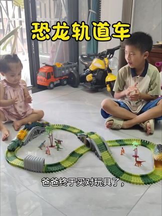 一整套有两百多片,还能和家里的任意物品一起diy,#动手动脑 #恐龙轨道车 #恐龙轨道车玩具 #恐龙小火车