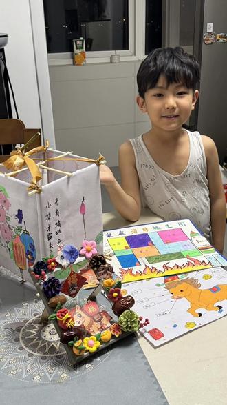 马上要开学了 大家寒假作业都写完了吗 #创作者中心 #创作灵感 #手工 #手工灯笼 #松果手工制作