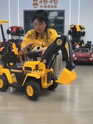 儿童电动车大号挖掘机玩具车挖挖机2-6岁儿童大挖机童车遥控沙子 #玩具推荐 #儿童玩具 #小朋友玩具 #强烈推荐