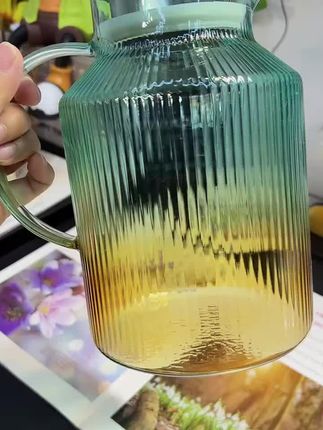 渐变色高硼硅玻璃壶,可泡茶,煮茶,可冰箱冷藏15.9🉐包邮 #煮茶壶 #泡茶壶 #冷水壶 #凉水壶