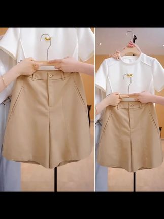 La babite高腰五分裤夏季女休闲裤2025新款短裤薄款西装百搭a字裤#短裤穿搭 #夏季穿搭 #五分裤 #薄款西装短裤 #高腰短裤