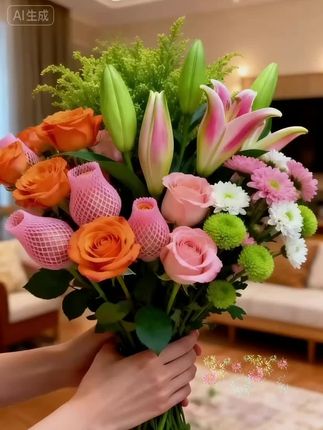 春日浪漫别错过!这鲜花组合审美直接在线 收到这束鲜花套装,瞬间被颜值惊艳!玫瑰柔瓣舒展,百合带着灵动花铃,小雏菊的明黄点缀其间,随意插瓶,满屋都是清甜气息。   无需费心搭配,剪根就能养护,花期长达大半个月。客厅摆放显雅致,书桌放置超治愈,送给朋友也超有诚意。#花的1001种表白方式 #一束花的仪式感 #一束花的浪漫 #一束花的快乐 #鲜花