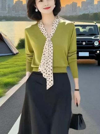 #微胖穿搭分享 ,时尚穿搭#高级感穿搭#优雅气质#秋季时尚针织衫#早秋姐感穿搭气质顶满 @DOU+小助手收起
