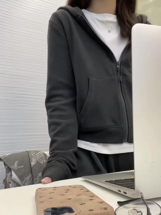 连帽卫衣外套女春秋新款#连帽卫衣 #连帽外套卫衣 #卫衣穿搭 #卫衣外套