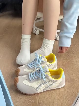 多巴胺爆款撞色阿甘鞋春夏新款韩版丑萌糖果色德训休闲运动鞋#开学季 #开学穿搭 #七夕节 #阿甘鞋 #德训鞋