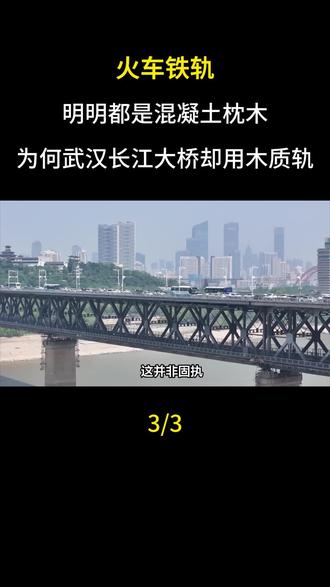 火车铁轨明明都是混凝土枕木,为何武汉长江大桥却用木质轨?#大国重器#大国崛起#科普#科普一下#武汉长江大桥