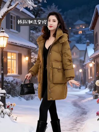 冬日里的温暖,一件中长款棉衣就能搞定!快来给我点赞吧~#减龄气质 #每日更新