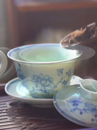 #茶具好物推荐 #盖碗泡茶 #器物之美 #召唤茶友 #玉兰花