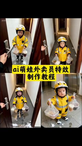 si萌娃委屈外卖员特效制作教程来了#萌娃外卖员 #剪映 #委屈萌娃