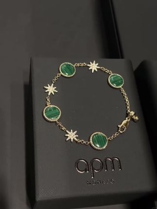 新品孔雀石六芒星手链#时尚简约高级感明星同款手链#手链