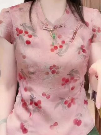 新中式国风气质套装女夏季新款减龄碎花短袖衬衫半身裤裙子两件套