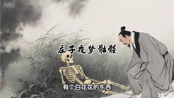 庄子夜梦骷髅 两千多年前,庄子在荒野中遇到一个骷髅,两人在梦中展开了一场关于生死的对话。骷髅说:死后没有君主,没有劳役,没有焦虑,连当皇帝的快乐都比不上。当庄子提出可以让他复活,带回所有亲人和回忆时,骷髅却拒绝了。这个故事不是教人厌世,而是一面镜子——问问自己:你现在的忙碌,是真的在活吗?#庄子 #人生智慧 #传统文化 #哲学故事