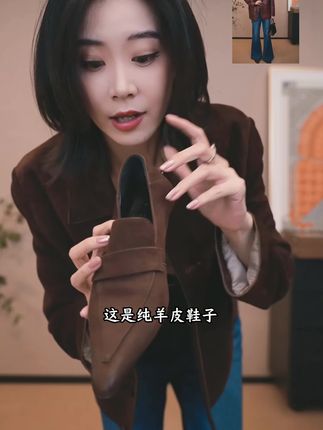 CHENSMCHEN 法式复古真皮尖头低跟通勤猫跟气质小皮鞋8011#高级感穿搭 #穿出高级感 #单鞋 #小众高级感 #尖头鞋