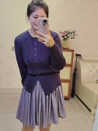 #休闲减龄穿搭 #开衫半身裙两件套 #新款时尚女装 #一套不过百 #质量杠杠滴