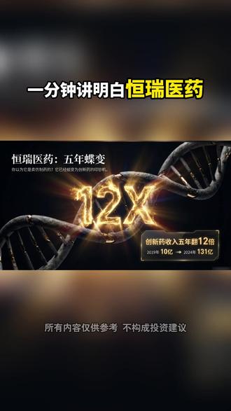 一分钟给你讲明白恒瑞医药 #恒瑞医药 #认知 #思维 #商业知识 #投资