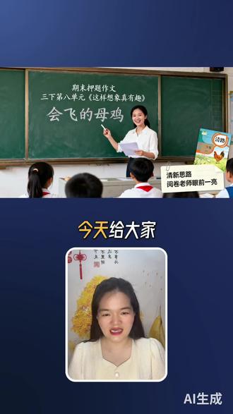 三下第八单元习作《这样想象真有趣》 #语文 #阅读 #写作 #同城