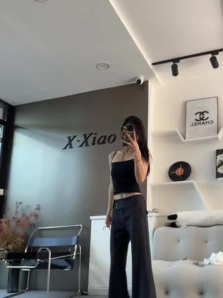 秋天高克重的低腰宽边西裤#西裤