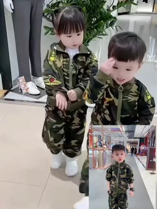 男女童春季洋气儿童酷帅休闲迷彩新款幼儿宝宝春秋套装潮