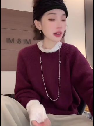 【米米私服】秋季时尚透气圆领纯色长袖毛针织衫 2502-281#长袖毛针织衫 #秋季新款 #透气圆领纯色长袖 #百搭毛衣 #毛衣穿搭