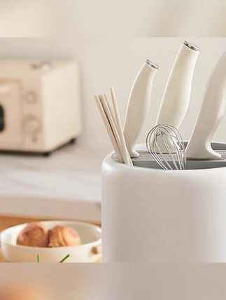 旋转刀架厨房刀具置物架筷子筒沥水大容量整理收纳多功能家实用品#刀具置物架 #刀具置物架 #旋转刀架 #置物架 #筷子筒