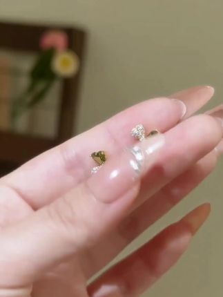 【三色叶】耳钉可爱几何简约时尚超仙设计感耳饰ES808 #耳钉 #可爱耳钉 #几何耳钉 #时尚耳钉 #三色叶耳钉