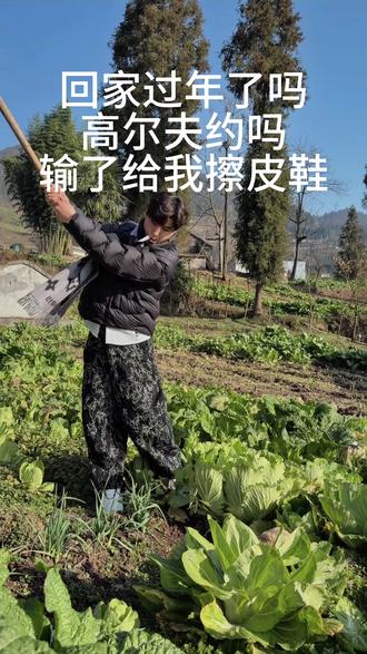 高尔夫农村场 输了擦皮鞋#高尔夫教学 #农村生活