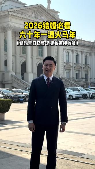 2026结婚必看,60年一遇火马年,结婚吉日已整理,建议直接收藏#2026结婚 #黄道吉日 #备婚 #2026适合结婚的日子 #盐城婚礼主持人张建
