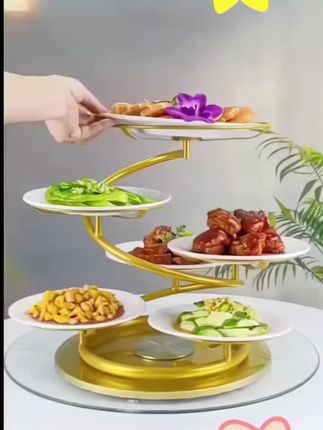 多层轻奢水果盘架子酒店会所餐厅凉菜冷盘架摆盘神器架子备菜架