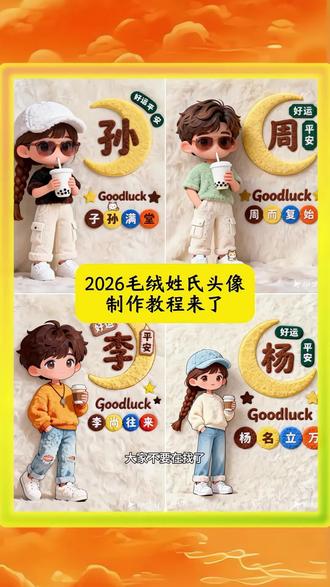 2026毛绒姓氏谐音头像,免费制作教程来了#姓氏头像 #毛绒姓氏头像 #2026姓氏头像 #即梦ai #用即梦ai做同款
