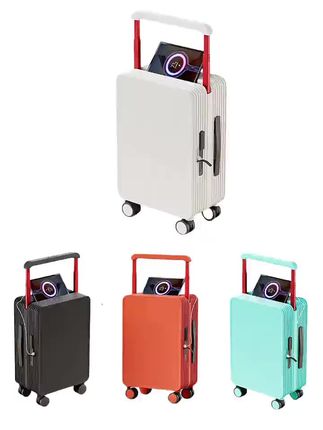 弹跳中置宽拉杆行李箱时尚能装轻便 #弹跳中置宽拉杆行李箱#充电行李箱#干湿分离大容量#万向静音顺滑轮#职场精英登机行李箱