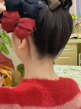 蝴蝶结丸子头抓夹#抓夹 #头饰发饰 #简约时尚