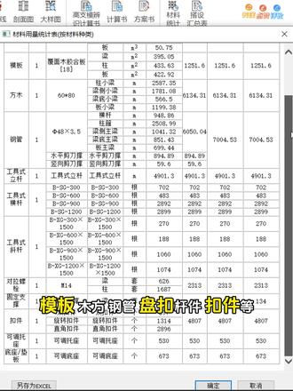 根据施工图布置盘扣支撑架 计算材料用量
#模板支撑 #盘扣架 #模板计算软件 #脚手架 #工程人