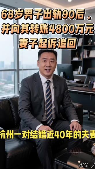 68岁男子出轨九零后并上下双胞胎,向其转账4800万,妻子起诉追回。#法律知识#淘个说法#夫妻共同财产#出轨