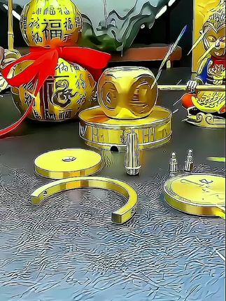 德国品质黄铜摆件一亿小铜摆件工艺品时来运转办公室一个亿旋转AL#好物推荐🔥 #招财进宝 #正能量