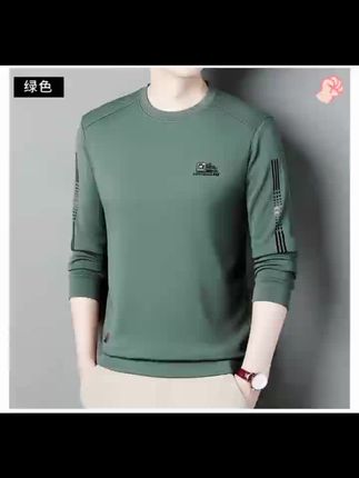 轻奢男士卫衣春秋新款时尚圆领长袖T恤休闲宽松打底衫男#好物推荐🔥 #好物分享🔥 #男士长袖t恤 #男士卫衣 #好物种草