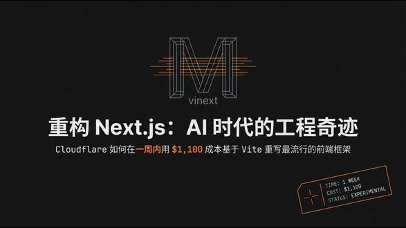 重构 Next.js:1 名工程师、1 周时间、1100 美 博客地址:https://blog.cloudflare.com/vinext/
代码地址:https://github.com/cloudflare/vinext
传统的软件工程认为时间、成本与质量是“不可能三角”,但 AI 改变了这一公式。Cloudflare 仅用一名工程师和 AI 模型,在短短一周内从零开始重写了最流行的前端框架 Next.js,诞生了基于 Vite 的替代方案 —— vinext。