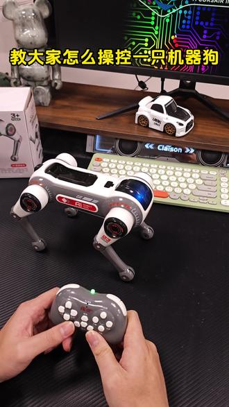 今天教大家怎么操控一只机器狗!#遥控机器狗 #儿童玩具 #玩个很新的东西 15.3