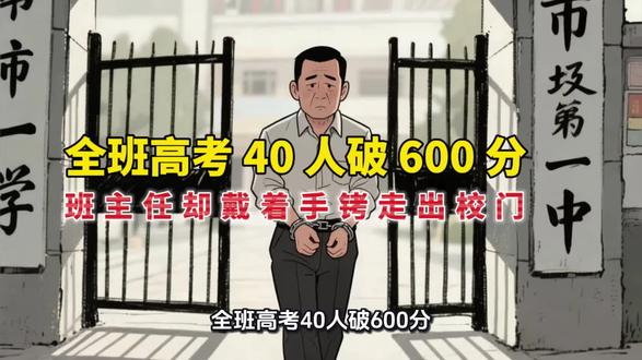 全班高考40人破600分,班主任却戴手铐走出校门 #故事 #有声漫画 高考放榜日,市一中横幅高悬,鞭炮震耳欲聋。高三(2)班的教室沸腾了——全班48人,竟有40人考分超过600!家长们喜极而泣,孩子们相拥欢呼。班主任刘老师站在教室中央,被簇拥着,他脸上挂着疲惫又欣慰的笑容,眼睛熬得通红。
然而,就在这欢腾的顶点,尖锐的警笛声由远及近。两名警察径直走向刘老师。手铐合拢的冰冷脆响,像一盆冰水倾泻在炽热的炭火上,瞬间冻结了所有笑容。刘老师被带走时,只留下一句模糊不清的低语:“……别毁了他们前程。”
没人能想到,这位连续六年几乎以办公室为家的“铁人”老师,竟将秘密深藏于日夜相守的校园之中。
当众人尚未从惊愕中回神,监考组李老师的举报电话揭开了真相一角。她清晰指出:两名学生准考证照片与本人存在细微差异——一个镜框反光角度微妙不同,另一人照片上耳垂有颗小痣而真人没有。刘老师被带走后,警方顺藤摸瓜,一个精心策划多年的替考网络浮出水面…