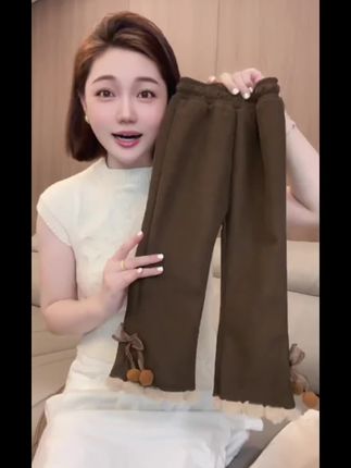 女童加绒休闲裤韩版儿童秋冬季女宝宝微喇裤中小童洋气打底裤外穿