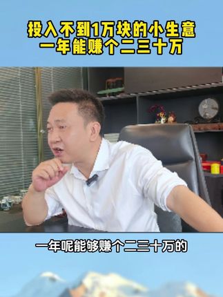投入不到1万块的小生意,一年能赚个二三十万